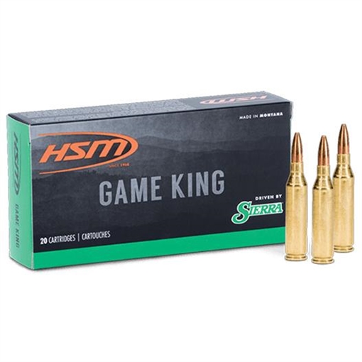 Picture of HSM HSM Game King Rifle Ammunition 6mm Rem. Sierra Spitzer BT 100 gr. 20 rd. HSM-6REM-4-N