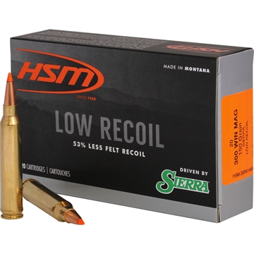 Picture of HSM Low Recoil Rifle Ammunition 300 Win. Mag. Sierra 150 gr. 20 rd. HSM-300WINMAG-42-N