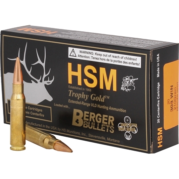 Picture of HSM Trophy Gold Extended Range 308 Win 210 gr Berger Hunting VLD Match 20 Per Box/ 25 Case 308210VLD