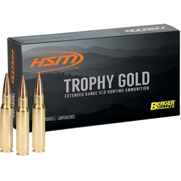 Picture of HSM HSM Trophy Gold Rifle Ammunition 6mm Remington Berger 87 gr. 20 rd. BER-6REM87VLD