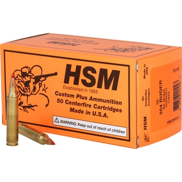 Picture of HSM HSM Varmint Rifle Ammunition 204 Ruger V-Max 40 gr. 50 rd. HSM-204R-6-N