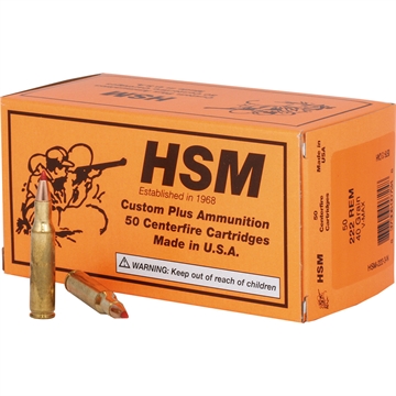 Picture of HSM HSM Varmint Rifle Ammunition 222 Rem. V-Max 40 gr. 50 rd. HSM-222-3-N