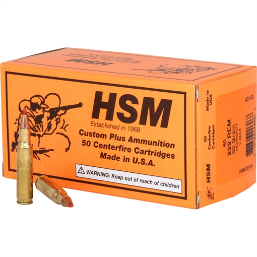 Picture of HSM HSM Varmint Rifle Ammunition 222 Rem. V-Max 50 gr. 50 rd. HSM-222-8-N