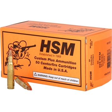 Picture of HSM HSM Varmint Rifle Ammunition 222 Rem. V-Max 50 gr. 50 rd. HSM-222-8-N
