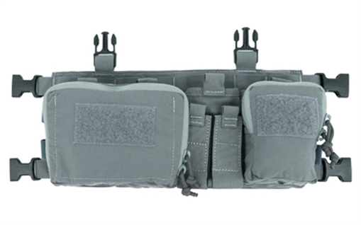 Picture of Haley Strategic Partners DC3R-H, Chest Rig, Supports .308 Platforms, Nylon Construction, Gray, Includes (4) Rifle Magazine Pouches, (2) Pistol Pouches, (1) Large Pouch, (1) Small Pouch D3CRH-1-1-GRY