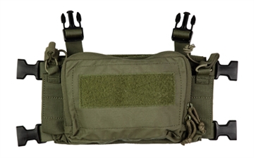 Picture of Haley Strategic Partners D3CR Micro, Chest Rig, Nylon Construction, Ranger Green, Includes (1) Large Open Pouch, (2) Pistol Magazines, (1) Pouch D3CRM-1-1-RG