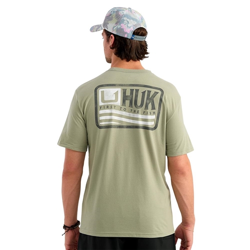 Picture of Huk Born Wave Short Sleeve Shirt Seagrass M H1000605-383-M