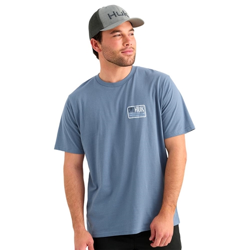 Picture of Huk Born Wave Short Sleeve Shirt Stormy Blue L H1000605-415-L