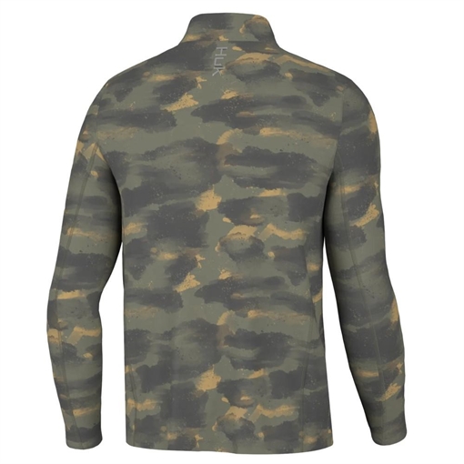 Picture of Huk Camden Coldfront 1/4 Zip Long Sleeve Shirt Camden Moss 2XL H1200582-316-XXL
