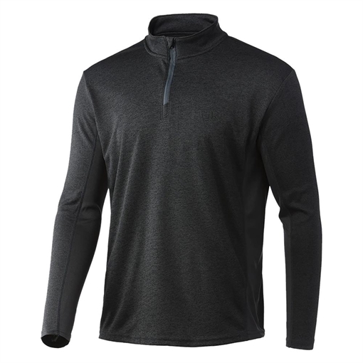 Picture of Huk Coldfront 1/4 Zip Long Sleeve Shirt Volcanic Ash Heather M H1200529-015-M