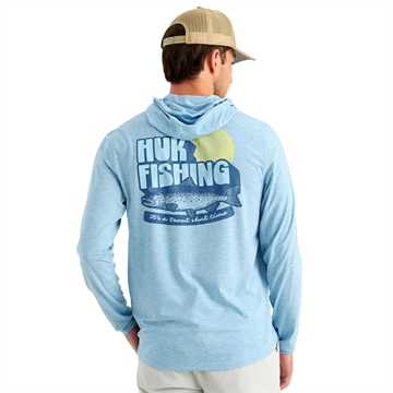 Picture of Huk Drift Long Sleeve Hoodie Shipyard Heather XL H1200726-447-XL