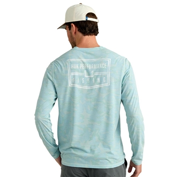 Picture of Huk Drift Performance Long Sleeve Shirt Heron Blue L H1200735-395-L