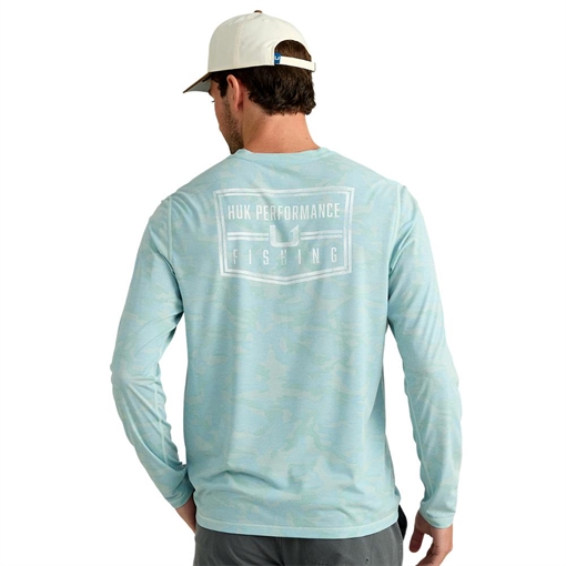 Picture of Huk Drift Performance Long Sleeve Shirt Heron Blue S H1200735-395-S