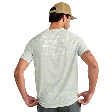 Picture of Huk Drift Performance Short Sleeve Shirt Pale Algae Camo L H1200736-384-L