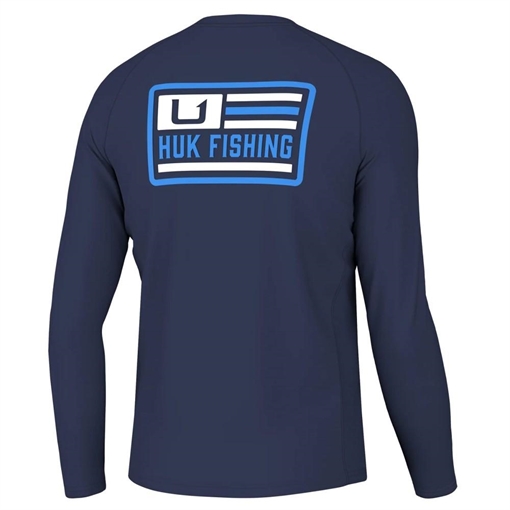 Picture of Huk Farm Pursuit Long Sleeve Shirt Naval Academy L H1200545-413-L