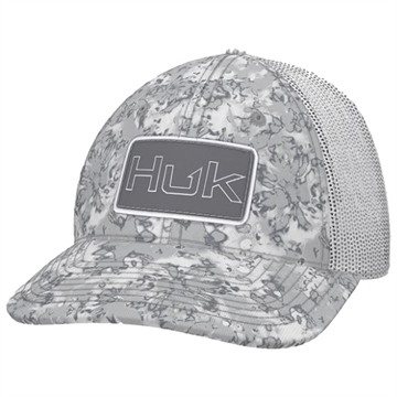 Picture of Huk Fin Flats Camo Trucker Hat Moss H3000416-316-1