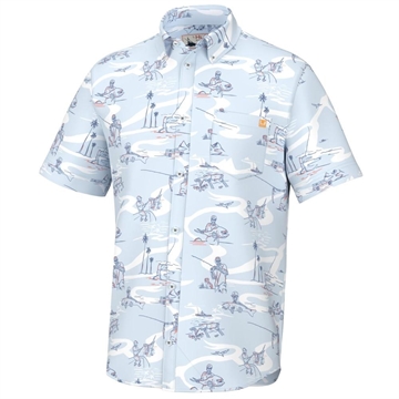 Picture of Huk Fish Bones Kona Short Sleeve Shirt Ice Water L H1500194-476-L