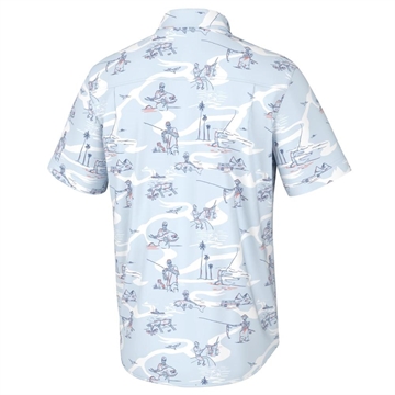 Picture of Huk Fish Bones Kona Short Sleeve Shirt Ice Water M H1500194-476-M