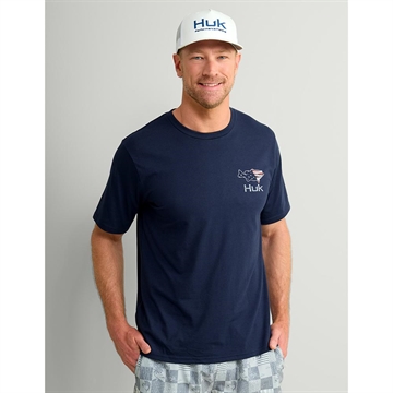 Picture of Huk Fish Flag Short Sleeve Shirt Naval Academy L H1000542-413-L