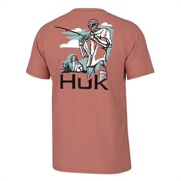 Picture of Huk Fletch N Bones Short Sleeve Shirt Sunburn S H1000490-216-S