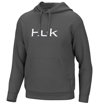 Picture of Huk Huk'd Up Logo Long Sleeve Hoodie Volcanic Ash L H1300094-013-L