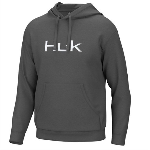 Picture of Huk Huk'd Up Logo Long Sleeve Hoodie Volcanic Ash XL H1300094-013-XL
