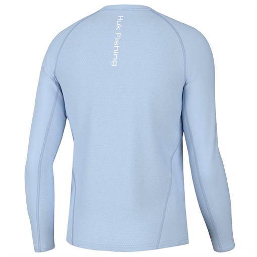 Picture of Huk Icon Crew Long Sleeve Shirt Ice Water XL H1200573-476-XL