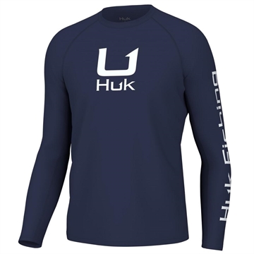 Picture of Huk Icon Crew Long Sleeve Shirt Naval Academy M H1200573-413-M