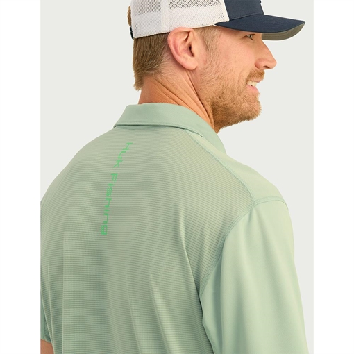 Picture of Huk Icon Polo Short Sleeve Shirt Fog Green S H1200639-315-S