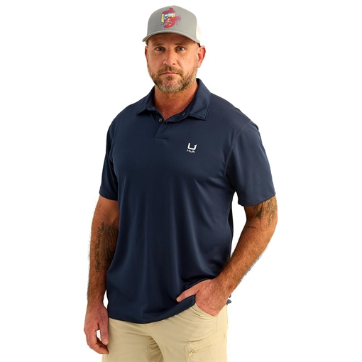 Picture of Huk Icon Polo Short Sleeve Shirt Naval Academy 2XL H1200639-413-XXL