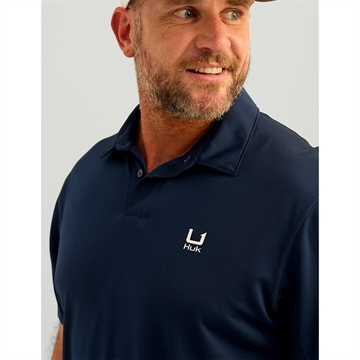 Picture of Huk Icon Polo Short Sleeve Shirt Naval Academy L H1200639-413-L