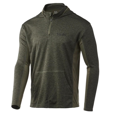 Picture of Huk Icon X Coldfront Hoodie Heather Moss L H1200452-318L