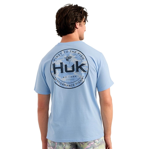 Picture of Huk Marlin Circle Short Sleeve Pocket Shirt Cerulean 2XL H1000594-423-XXL 190840746531