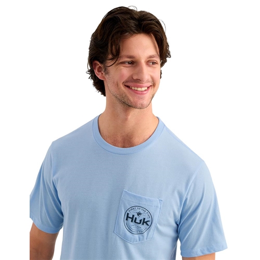 Picture of Huk Marlin Circle Short Sleeve Pocket Shirt Cerulean S H1000594-423-S 190840746494