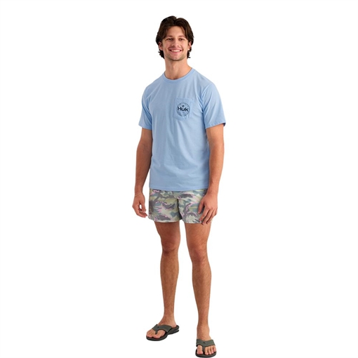 Picture of Huk Marlin Circle Short Sleeve Pocket Shirt Cerulean XL H1000594-423-XL 190840746524