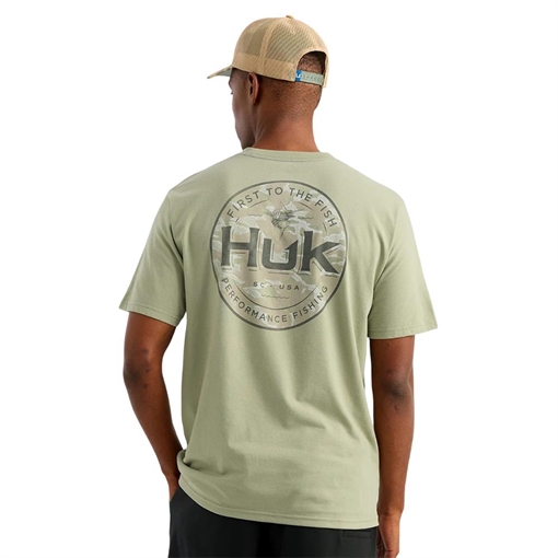 Picture of Huk Marlin Circle Short Sleeve Pocket Shirt Seagrass L H1000594-383-L