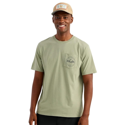 Picture of Huk Marlin Circle Short Sleeve Pocket Shirt Seagrass M H1000594-383-M