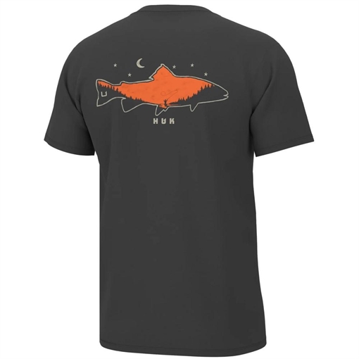 Picture of Huk Moon Trout Short Sleeve Shirt Volcanic Ash M H1000422-013-M
