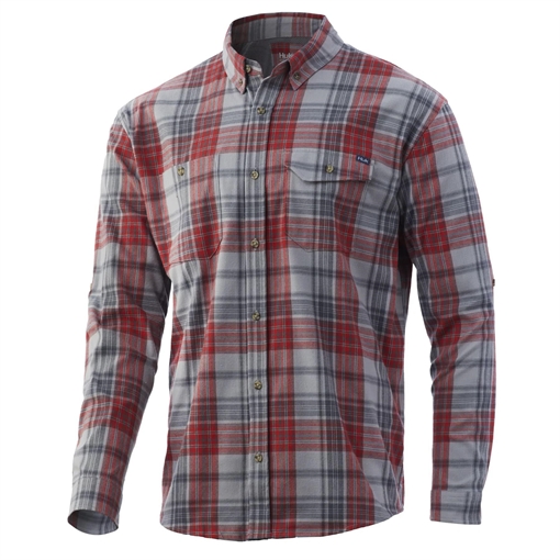 Picture of Huk Rutledge Fishing Flannel Volcanic Ash 2XL H1500136-013XXL