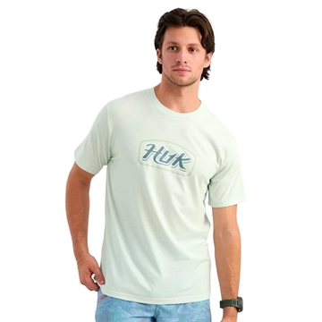 Picture of Huk Script Short Sleeve Tee Pale Algae Heather L H1000587-392-L