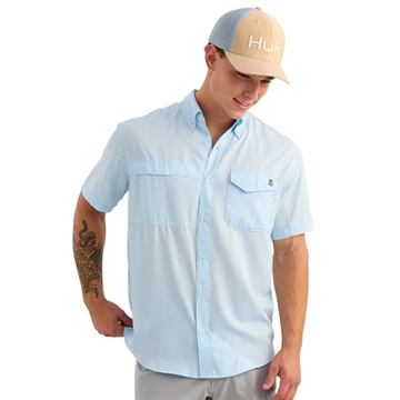 Picture of Huk Tide Point Short Sleeve Button Down Shirt Coastal Drift 2XL    H1500171-425-XXL