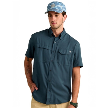 Picture of Huk Tide Point Short Sleeve Button Down Shirt Sea Storm M    H1500171-408-M