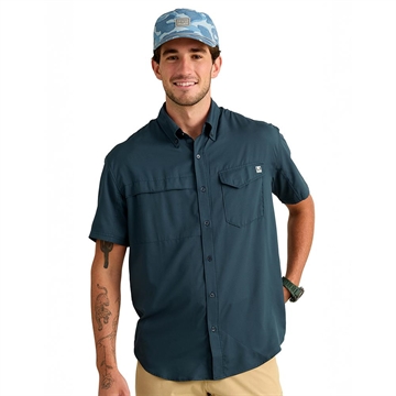 Picture of Huk Tide Point Short Sleeve Button Down Shirt Sea Storm XL    H1500171-408-XL