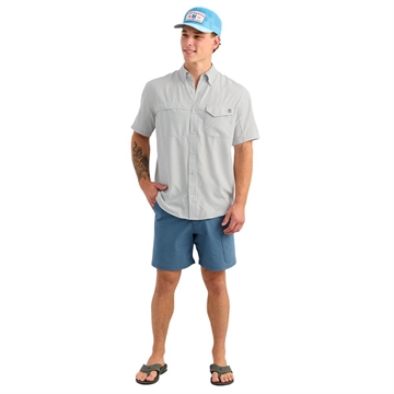 Picture of Huk Tide Point Short Sleeve Button Down Shirt Seagull L    H1500171-059-L