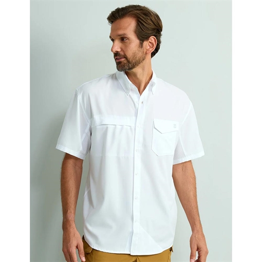 Picture of Huk Tide Point Short Sleeve Button Down Shirt White S    H1500171-100-S