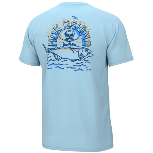 Picture of Huk Tuna Skull Short Sleeve Shirt Crystal Blue S H1000458-497-S