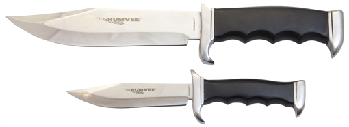 Picture of Humvee Adventure Gear Bowie Knife Set Fixed Plain Spear Point Polished Stainless Steel Black Pakawood HMVBC02BK