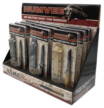 Picture of Humvee Adventure Gear Humvee Combat Knife Display 3.5" USMC Combat Knife Display HMVDBUSMC