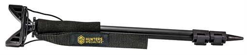 Picture of Hunters Specialties Shooter's Stick Monopod made of Aluminum with Black Finish, 17-36" Vertical Adjustment, Contoured Gun Rest, Wrist Strap & Quick-Release Leg Locks 00611