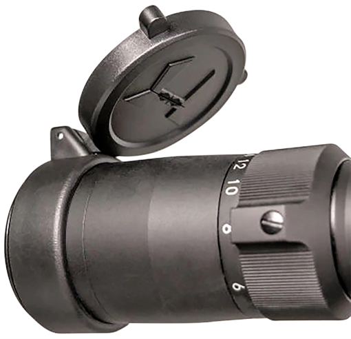 Picture of Huskemaw Optics Blue Diamond Flip-Up Lens Caps Black Rubber 42mm Objective, Compatible w/Blue Diamond 4-16x42mm 20SFC416